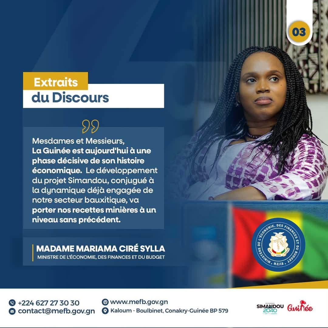 Fonds Souverain de Guinée : Extraits du discours de Madame la Ministre